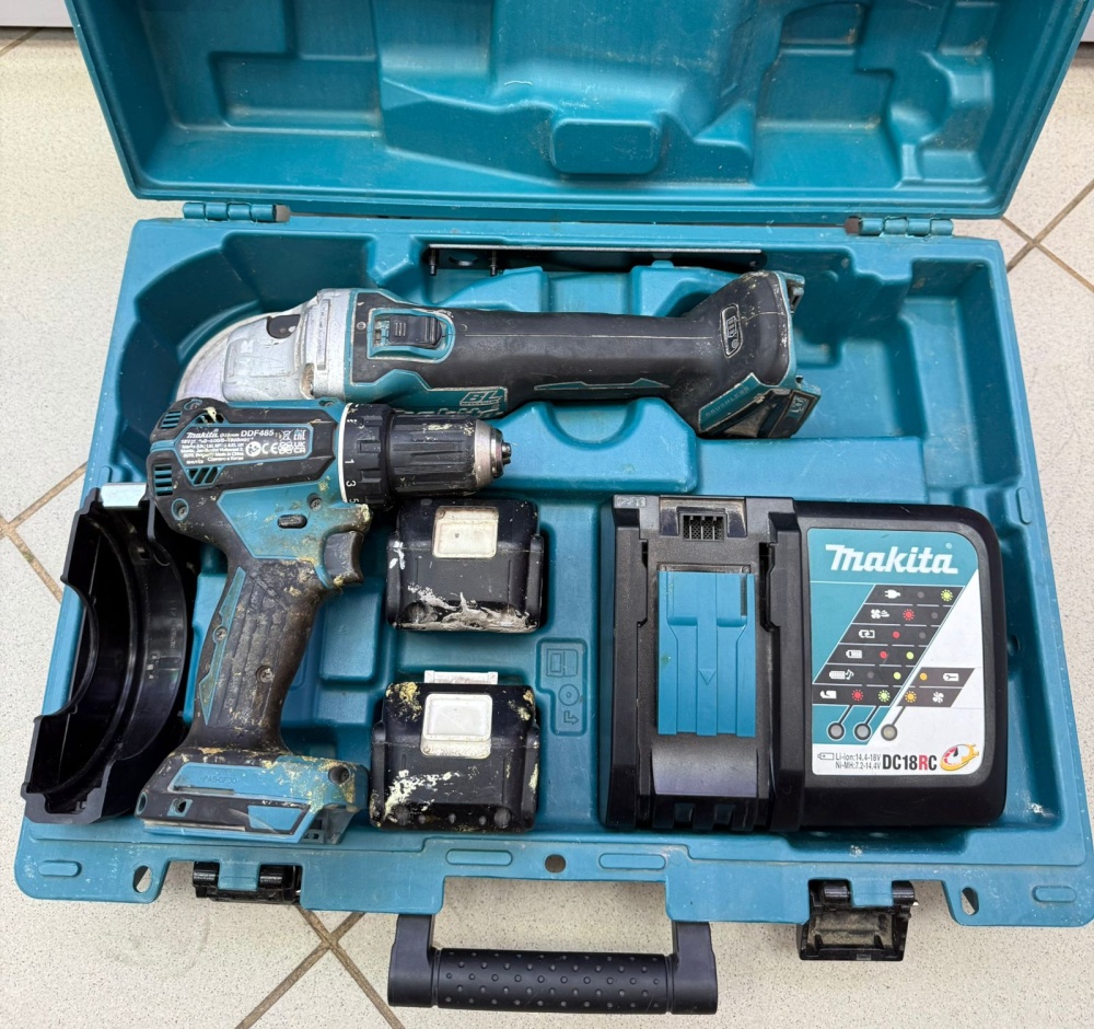 Набор инструментов 2В1 УШМ MAKITA+ШУРУПОВЕРТ 18V+2акб И З.У