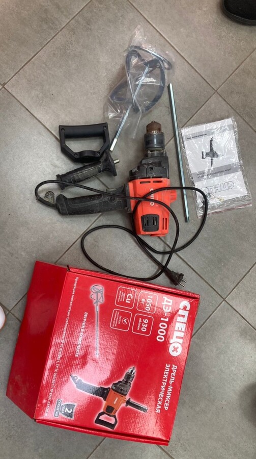 Дрель миксер СПЕЦ ДЭ-1000