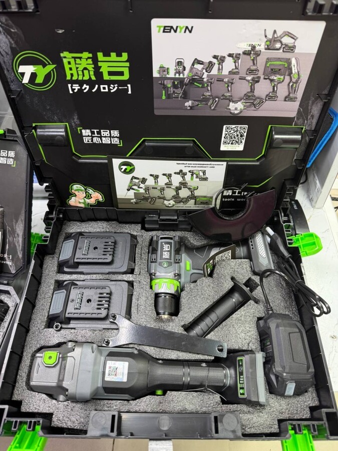 Набор инструментов Tenyn УШМ EX125 + Шуруповерт EX21