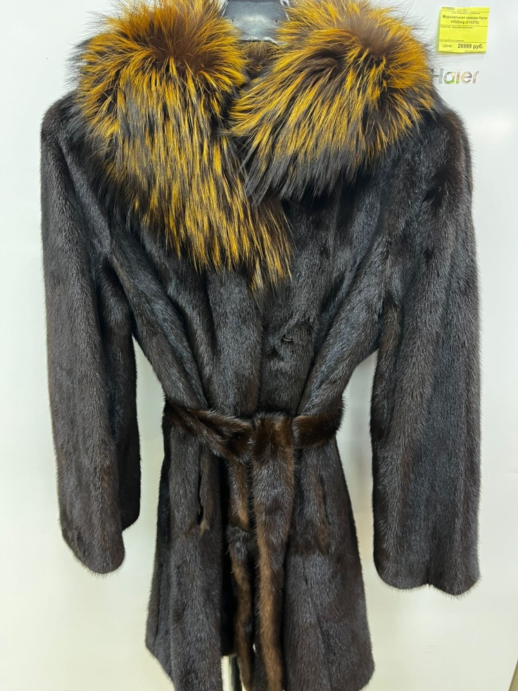 Шуба норка 48 р. с воротником